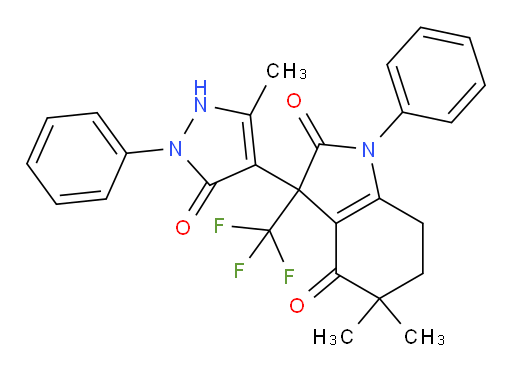 3-(2,5-Dihydro-3-methyl-5-oxo-1-phenyl-1H-pyrazol-4-yl)-3,5,6,7-tetrahydro-5,5-dimethyl-1-phenyl-3-(trifluoromethyl)-1H-indole-2,4-dione (ACI)