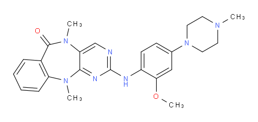 5,11-Dihydro-2-[[2-methoxy-4-(4-methyl-1-piperazinyl)phenyl]amino]-5,11-dimethyl-6H-pyrimido[4,5-b][1,4]benzodiazepin-6-one (ACI)