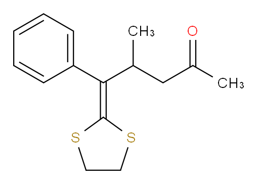 5-(1,3-Dithiolan-2-ylidene)-4-methyl-5-phenyl-2-pentanone (ACI)