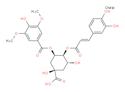 (1R,2S,3R,5R)-5-Carboxy-2-[[(2E)-3-(3,4-dihydroxyphenyl)-1-oxo-2-propen-1-yl]oxy]-3,5-dihydroxycyclohexyl 4-hydroxy-3,5-dimethoxybenzoate (ACI)