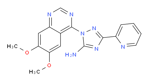 1-(6,7-Dimethoxy-4-quinazolinyl)-3-(2-pyridinyl)-1H-1,2,4-triazol-5-amine (ACI)