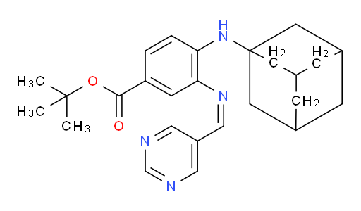 1,1-Dimethylethyl 3-[(Z)-(5-pyrimidinylmethylene)amino]-4-(tricyclo[3.3.1.13,7]dec-1-ylamino)benzoate (ACI)