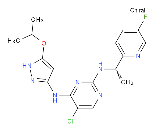5-Chloro-N2-[(1S)-1-(5-fluoro-2-pyridinyl)ethyl]-N4-[5-(1-methylethoxy)-1H-pyrazol-3-yl]-2,4-pyrimidinediamine (ACI)