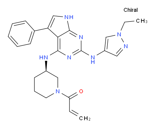 1-[(3R)-3-[[2-[(1-Ethyl-1H-pyrazol-4-yl)amino]-5-phenyl-7H-pyrrolo[2,3-d]pyrimidin-4-yl]amino]-1-piperidinyl]-2-propen-1-one (ACI)