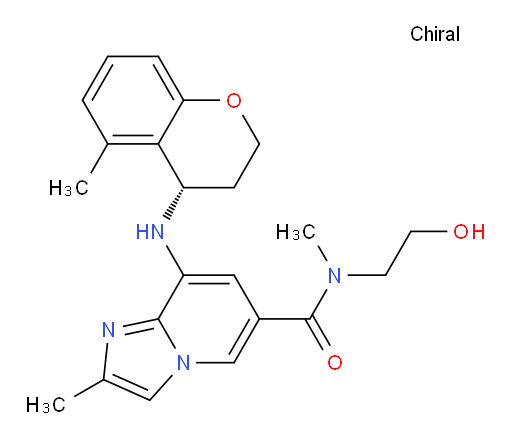 8-[[(4S)-3,4-Dihydro-5-methyl-2H-1-benzopyran-4-yl]amino]-N-(2-hydroxyethyl)-N,2-dimethylimidazo[1,2-a]pyridine-6-carboxamide (ACI)