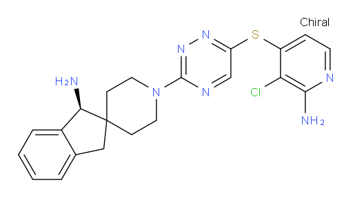 (1S)-1′-[6-[(2-Amino-3-chloro-4-pyridinyl)thio]-1,2,4-triazin-3-yl]-1,3-dihydrospiro[2H-indene-2,4′-piperidin]-1-amine (ACI)
