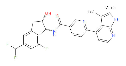 N-[(1R,2S)-5-(Difluoromethyl)-7-fluoro-2,3-dihydro-2-hydroxy-1H-inden-1-yl]-6-(3-methyl-1H-pyrrolo[2,3-b]pyridin-4-yl)-3-pyridinecarboxamide (ACI)