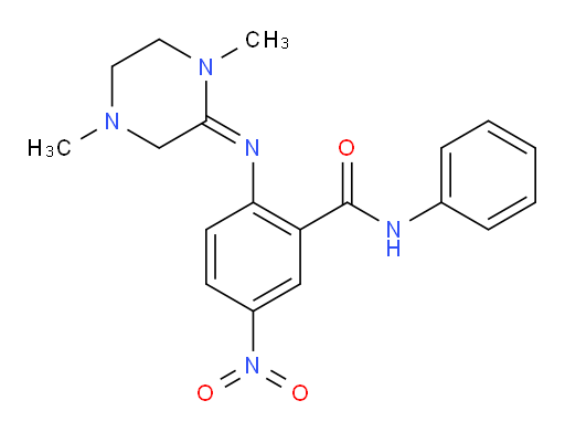 2-[(E)-(1,4-Dimethyl-2-piperazinylidene)amino]-5-nitro-N-phenylbenzamide (ACI)