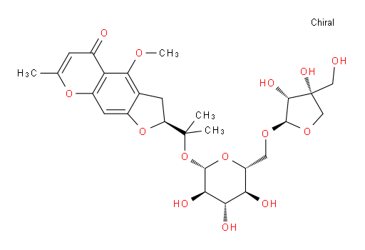 5H-Furo[3,2-g][1]benzopyran-5-one, 2-[1-[(6-O-D-apio-β-D-furanosyl-β-D-glucopyranosyl)oxy]-1-methylethyl]-2,3-dihydro-4-methoxy-7-methyl-, (S)- (9CI)