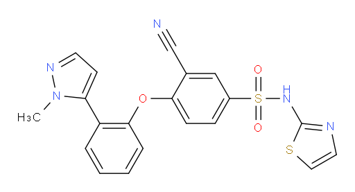 3-Cyano-4-[2-(1-methyl-1H-pyrazol-5-yl)phenoxy]-N-2-thiazolylbenzenesulfonamide (ACI)
