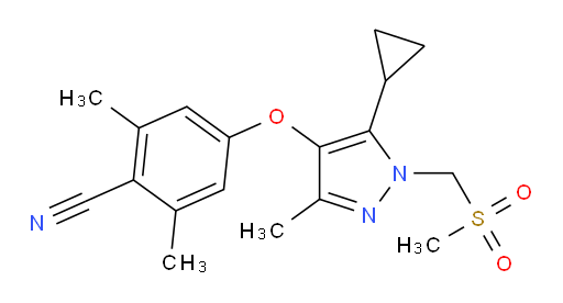4-[[5-Cyclopropyl-3-methyl-1-[(methylsulfonyl)methyl]-1H-pyrazol-4-yl]oxy]-2,6-dimethylbenzonitrile (ACI)