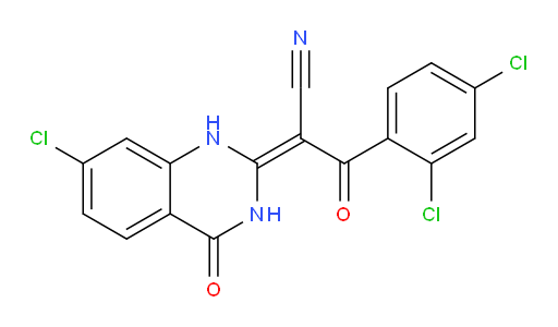 2,4-Dichloro-α-(7-chloro-3,4-dihydro-4-oxo-2(1H)-quinazolinylidene)-β-oxobenzenepropanenitrile (ACI)