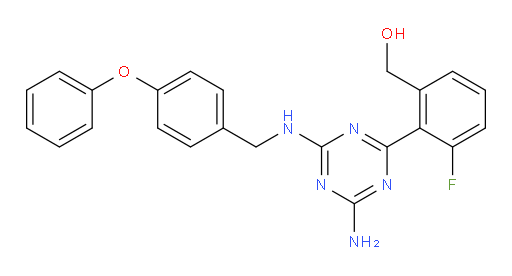 2-[4-Amino-6-[[(4-phenoxyphenyl)methyl]amino]-1,3,5-triazin-2-yl]-3-fluorobenzenemethanol (ACI)