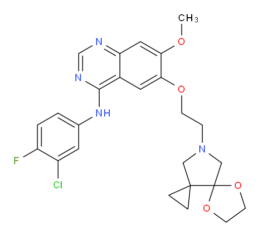 N-(3-Chloro-4-fluorophenyl)-6-[2-(5,8-dioxa-10-azadispiro[2.0.4.3]undec-10-yl)ethoxy]-7-methoxy-4-quinazolinamine (ACI)