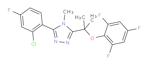 3-(2-Chloro-4-fluorophenyl)-4-methyl-5-[1-methyl-1-(2,4,6-trifluorophenoxy)ethyl]-4H-1,2,4-triazole (ACI)