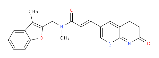 (2E)-N-Methyl-N-[(3-methyl-2-benzofuranyl)methyl]-3-(5,6,7,8-tetrahydro-7-oxo-1,8-naphthyridin-3-yl)-2-propenamide (ACI)
