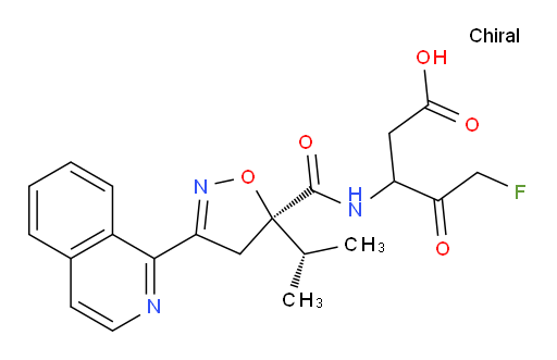 3-[[[(5R)-4,5-Dihydro-3-(1-isoquinolinyl)-5-(1-methylethyl)-5-isoxazolyl]carbonyl]amino]-5-fluoro-4-oxopentanoic acid (ACI)