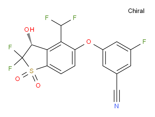 3-[[(3R)-4-(Difluoromethyl)-2,2-difluoro-2,3-dihydro-3-hydroxy-1,1-dioxidobenzo[b]thien-5-yl]oxy]-5-fluorobenzonitrile (ACI)
