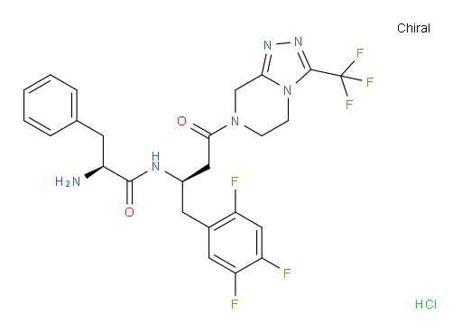 Benzenepropanamide, α-amino-N-[(1R)-3-[5,6-dihydro-3-(trifluoromethyl)-1,2,4-triazolo[4,3-a]pyrazin-7(8H)-yl]-3-oxo-1-[(2,4,5-trifluorophenyl)methyl]propyl]-, hydrochloride (1:1), (αS)- (ACI)