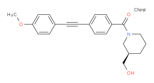 [(3R)-3-(Hydroxymethyl)-1-piperidinyl][4-[2-(4-methoxyphenyl)ethynyl]phenyl]methanone (ACI)