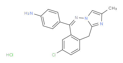 Benzenamine, 4-(8-chloro-2-methyl-11H-imidazo[1,2-c][2,3]benzodiazepin-6-yl)-, hydrochloride (1:2) (ACI)
