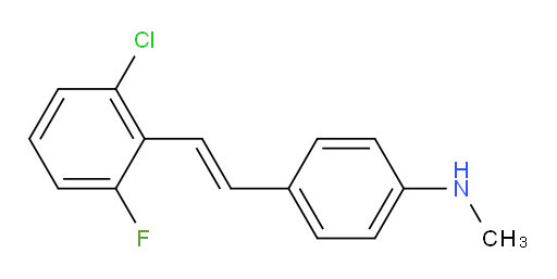 4-[(1E)-2-(2-Chloro-6-fluorophenyl)ethenyl]-N-methylbenzenamine (ACI)