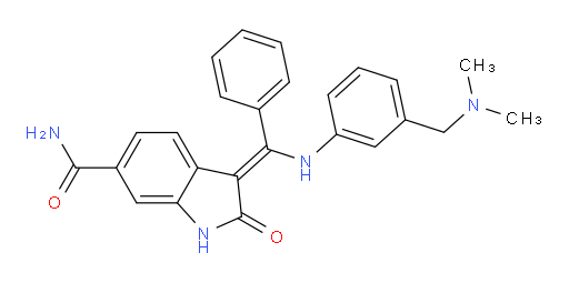(3Z)-3-[[[3-[(Dimethylamino)methyl]phenyl]amino]phenylmethylene]-2,3-dihydro-2-oxo-1H-indole-6-carboxamide (ACI)