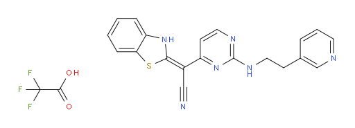 4-Pyrimidineacetonitrile, α-2(3H)-benzothiazolylidene-2-[[2-(3-pyridinyl)ethyl]amino]-, (αZ)-, 2,2,2-trifluoroacetate (1:2) (ACI)