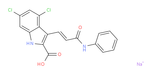 1H-Indole-2-carboxylic acid, 4,6-dichloro-3-[(1E)-3-oxo-3-(phenylamino)-1-propen-1-yl]-, sodium salt (1:1) (ACI)